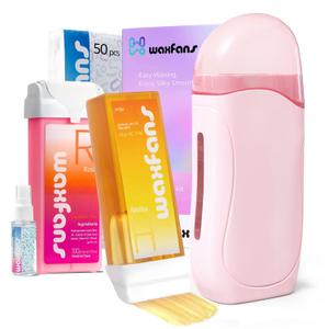 Wax Roller Kit- Easy Use Roll on Wax Kit with 4-6 Weeks Smooth Skin,Hair Remover for Larger Areas of the Body, Beginner-Friendly