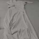 Kaximil Women's Long Sleeve Square Neck Corset A Line Maxi Dress Ruffle Flowy Formal Long Dresses (Medium, White)