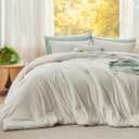Bedsure Super King Comforter Set, Beige Soft Prewashed Bedding for All Seasons, 3 Pieces GentleSoft Bed Set, 1 Lightweight Comforter (120"x120") and 2 Pillowcases (20"x36")