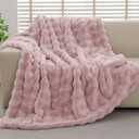 Faux Fur Throw Blanket,60x80 Inch Pink Soft Fluffy Plush Blanket for Bed, Sofa & Bedroom Décor Washable Gifts for Women, Twin