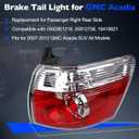 Brake Tail Light for GMC Acadia 2007-2012 - GM2801216 Rear Taillight Assembly for 20912756 and 19419021 - Outer Tail Lamp for Passenger Right Side RH