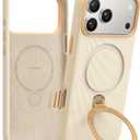 TORRAS Q3 Wind Flow for iPhone 17 Pro Case Silicone, Fit for MagSafe, Magnetic 360 Spin Stand with Camera Control, Liquid Silicone Rubber Soft Phone Case for iPhone 17 Pro 6.3'', Cream Sand