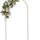 Vincidern 6.6 FT Wedding Arch Backdrop Stand for Parties, Balloon Arch Stand, Wedding Arches for Ceremony, Metal Arch Backdrop Stand for Bridal Baby Showers, Birthday Party Decoration Door Frame Gold (6.6FT*3.3FT)