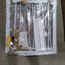 Mumeasy 29.6-46" Baby Gate for Stairs, Pressure Mounted Dog Gate for Doorways, Auto Close Pet Gate for Indoor Use, Extra Wide Child Gate with Walk Thru Door White, Mom's Choice Awards Winner