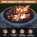 24" Round Fire Pit Grate - 8-Leg Design with 12 Bars, Reinforced Rim & High-Temp Powder Coat for Ultimate Stability & Safety - Ideal for Fireplace, Hearth, Wood Stove and Outdoor Campfire