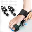Bunion Corrector for Women & Men, Orthopedic Bunion Splint with Toe Separator Adjustable Toe Straightener Suitable for Left/Right Feet Hallux Valgus Relief(Black 2Pcs)
