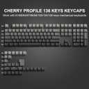 dagaladoo Grey black keycap set 136 key gradient double shot PBT keycaps 75% 100% Shine Through custom keycap cherry profile,Side printed keyboard keycaps Compatible with US Layout Mechanical Keyboard