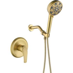 Shower Faucet Set with 7 Functions Handheld Shower Head Filter Shower Combo Set System Shower Trim Kit Brushed Gold