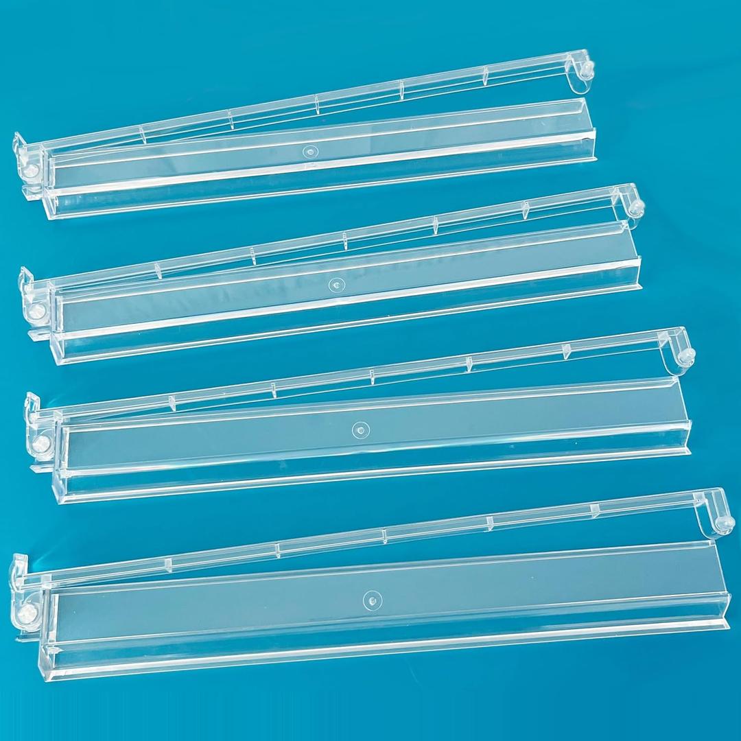 DNB Mahjong Rack Pusher Set - 4 Transparent Acrylic Mahjong Rack with Built in Pushers Set - Clear