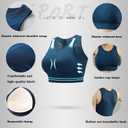 Sports Bras for Women-Padded Removable Support Bra Shockproof Running Yoga Fitness Bra Breathable Quick Drying Vest Style Wide Shoulder Straps for Anti Slip Comfort Black+Blue S (S)