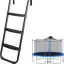 Trampoline Ladder, 3-Step Trampoline Steps with Horizontal Wide Steps, Skid-Proof Steps Universal Hook, UV Treated Steel, 220Lbs Capacity Trampoline Stairs