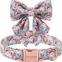 Unique Style Paws Christmas Dog Collar with Bowtie Elk Christmas Man Cotton Puppy Collars for Small Medium Large Dogs