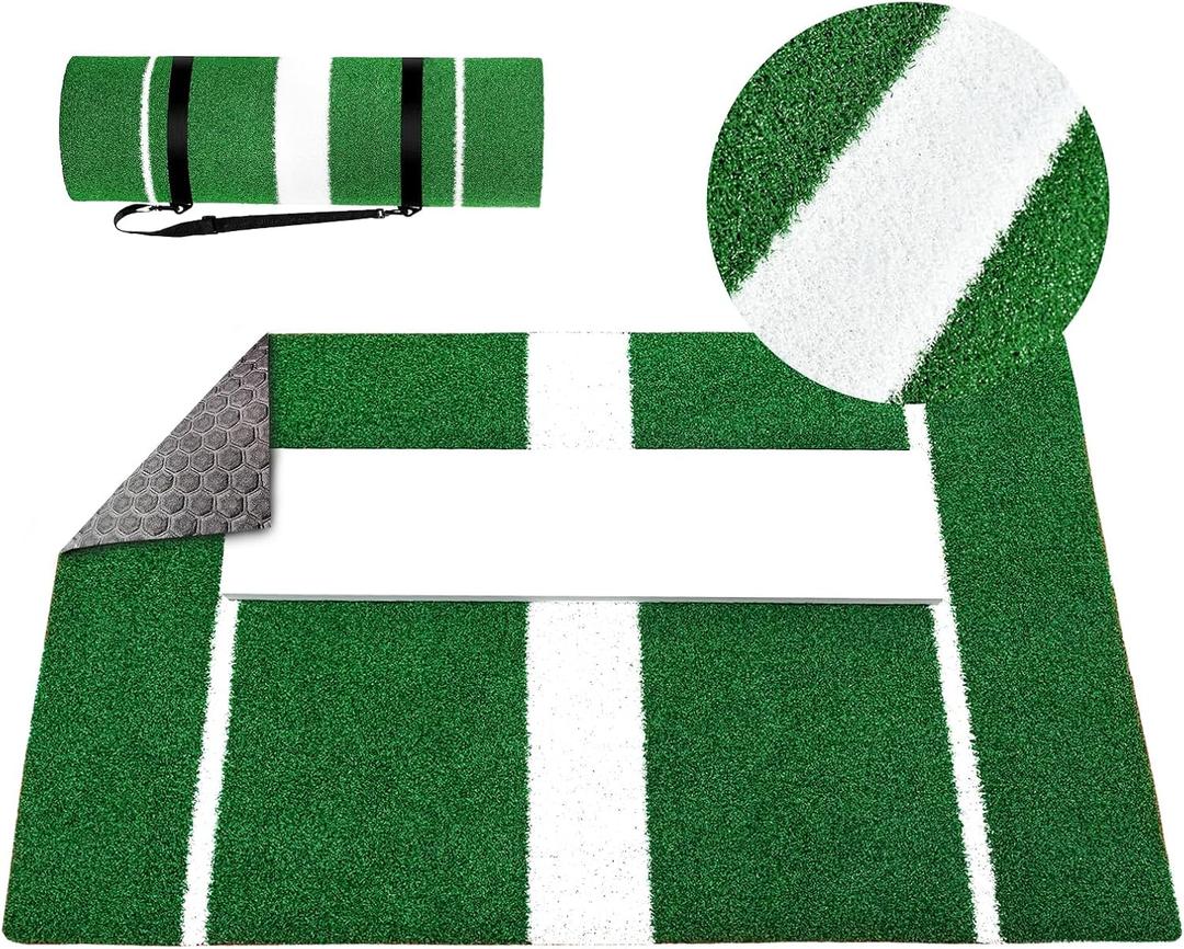 Softball Pitching Mat Antifade Antislip Turf Training Aid 2' X 3' Portable Baseball Training Mat with 5mm Foam Pitching Rubber Mound for Pitchers Indoor Outdoor Pitching Practice