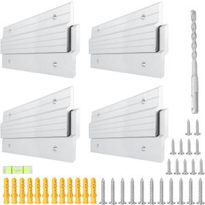 French Cleat Hanger 30 inch - 4 Pairs Heavy Duty Aluminum Alloy Picture Hanging Kit Z Bar Clips Wall Mounting 200 lbs Load Interlocking Brackets Mirror Hanging Hardware Frame, Hanger