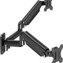 Dual Monitor Wall Mount for 13 to 32 Inch Computer Screens, Monitor Mounts for 2 Monitors Holds Up to 19.8lbs Each,Full Motion Gas Spring Monitor Arm with VESA 75x75/100x100 (Black)