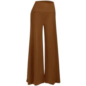 Arolina Women's Stretchy Wide Leg Palazzo Lounge Pants Casual Comfy High Waist Palazzo Pants, XXL, Brown 