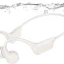 Bone Conduction Bluetooth Headphones-SwimBeats, IP68 Waterproof Swimming Headphones with 32GB MP3 Player, Buletooth 6.0, Lightweight Open Ear Design for Swimming/ Surfing/ Marathon/ Cycling(Beige)