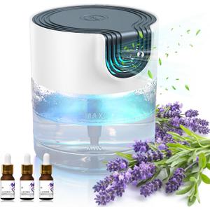 Water Air Purifiers for Home, Air Washer Aroma Diffuser, Air Filter Washer Humidifier, Essential Oils Aroma Fresher With LED Night light for Office, Bedroom, Small Air Cleaner For Smoke and Pets(White)