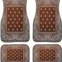 Car Floor Mats Non-Slip Automotive Floor Mats All-Weather Front Rear Car Floor Foot Mat Sets of 4 Pieces Foot Mats Rugs Carpet for Car Trucks SUV Sedans (Brown)