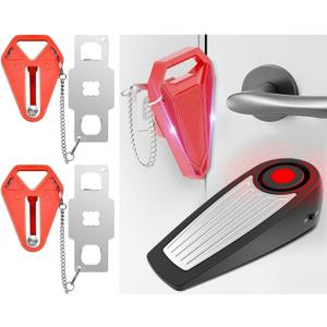 Portable Door Lock for Travel Bedrooms Front Door Security & Upgraded 130dB Door Stop Alarm Hotel Door Locks for Travelers Security Door Stopper Apartment Security Door Locks from Inside, 1 pack