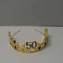 Landical 50th Birthday King Crown and Funny Sash Golden Crown I Am 49 Plus Sash 50th Birthday Party Supplies Favor Party Prom Decoration for Men