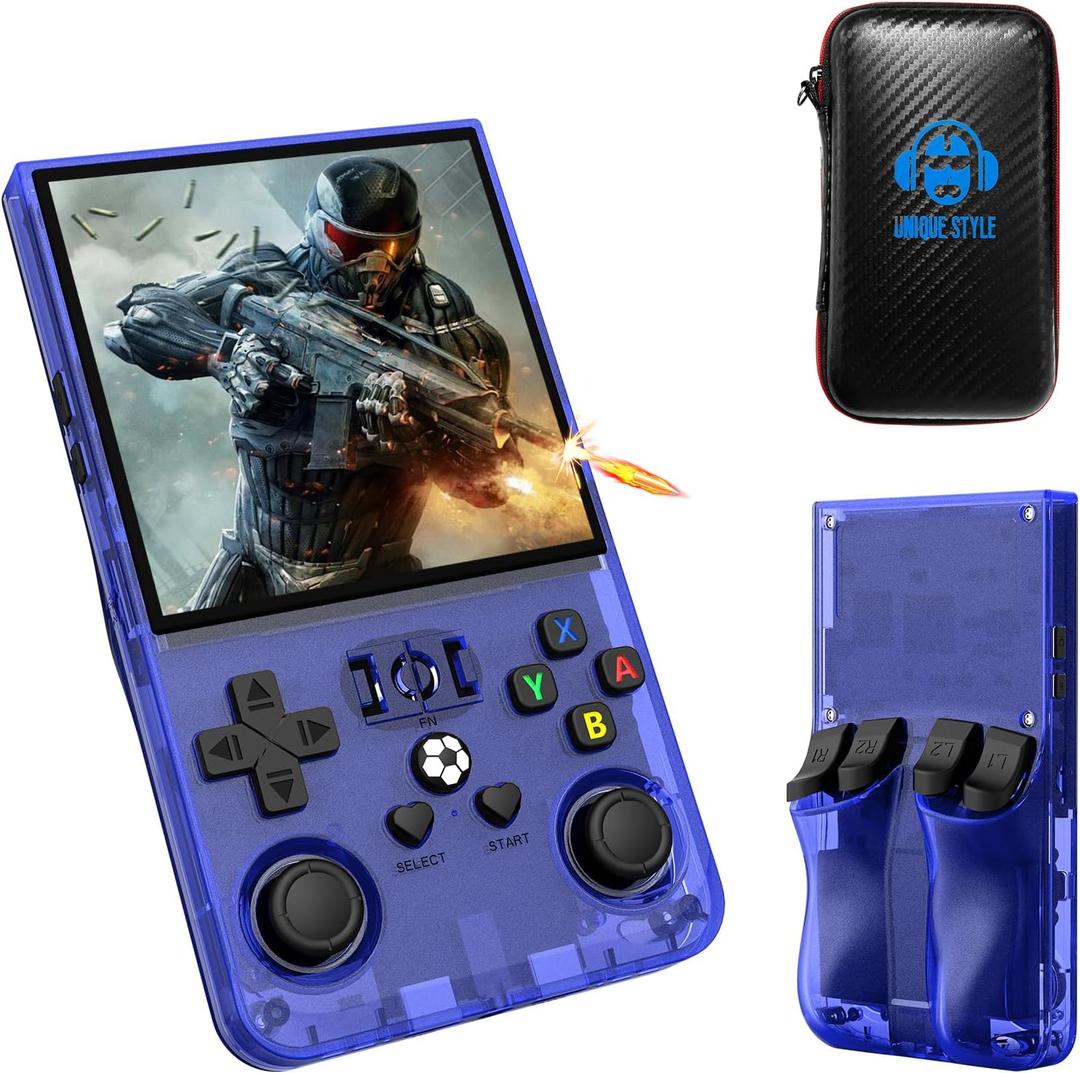 R36MAX Retro Game Console,IPS Screen Retro Gaming Console,4000mAh Battery,Blue