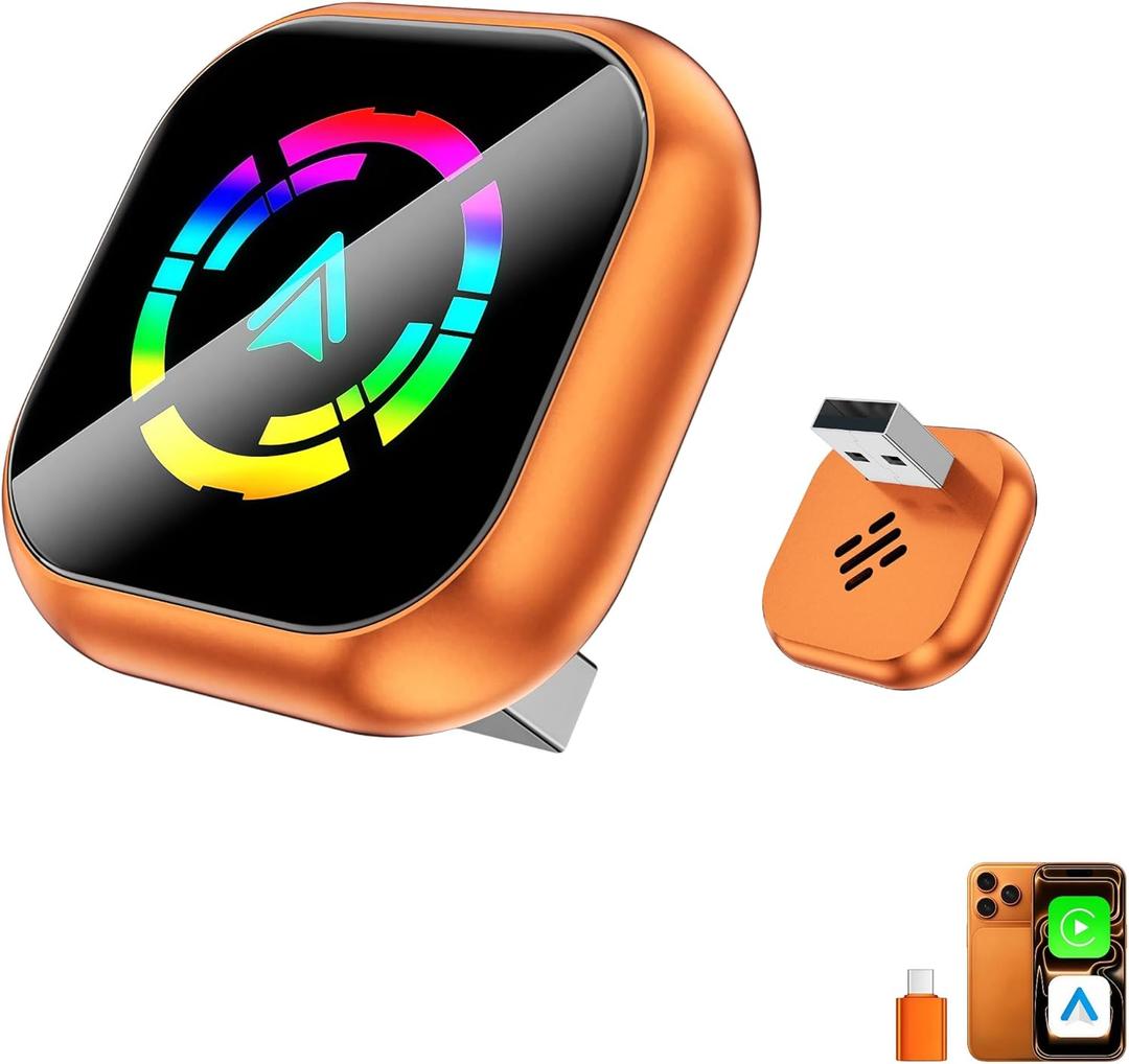 2-in-1 Wireless CarPlay Adapter for iPhone & Android Auto, Converts Wired to Wireless CarPlay in 5 Sec, Plug & Play No App Needed, Auto-Reconnect, Mini Dongle for 1000+ Cars iOS 10+ Android 11+