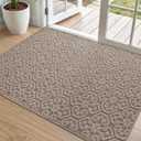 DEXI Front Door Mat Indoor Entrance, 4x6 Entryway Doormat, Beige, 48" X 72"