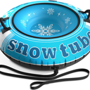 Jasonwell Inflatable Snow Tube Sled - 48" Heavy Duty Snow Tubes for Sledding with Premium Canvas Cover for Kids Adults Snow Toy Fun Winter Outdoor Toys Christmas Birthday Gift for Boys Girls Children