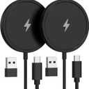 Magnetic Wireless Charger for iPhone, 15W Fast Mag Safe Charger 2 Pack Charging Pad Compatible with iPhone 17/16/15/14/13/12 Series and Air - Pods 3/2/Pro 2/Pro, Black
