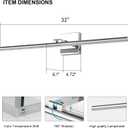 LED Bathroom Vanity Light, Modern Bathroom Light Fixture Over Mirror (3000K/4000K/6000K, Dimmable), Vanity Light Bar with Angle Adjustable, 32 Inch, Chrome