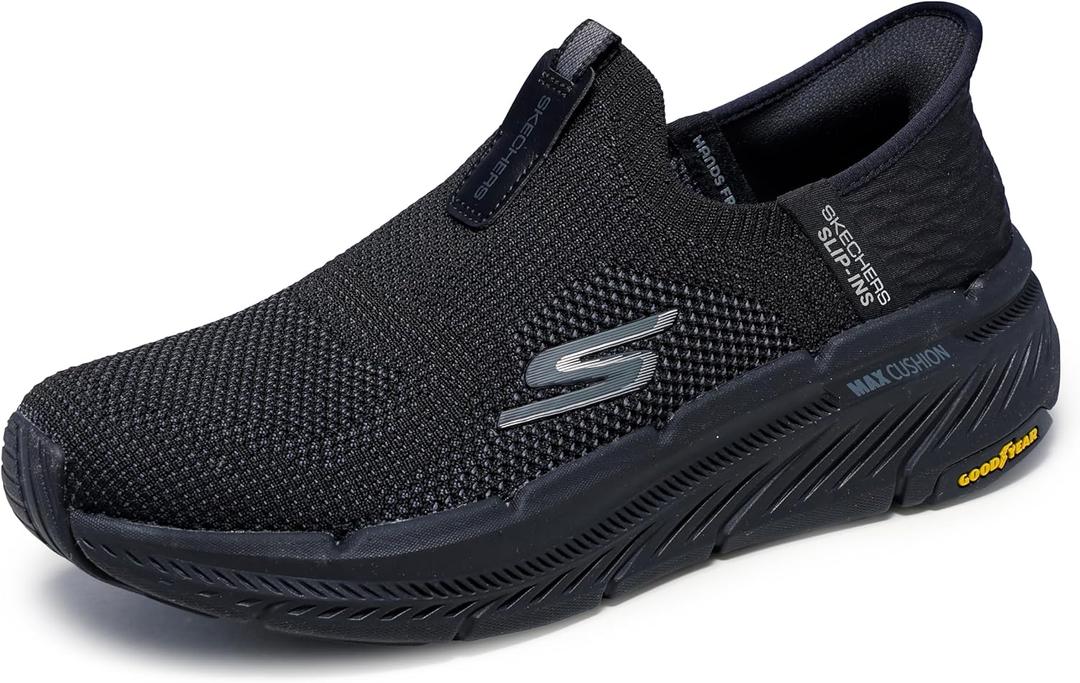 Skechers Men's Max Cushioning Premier 2.0 Slip-ins Sneakers (8 X-Wide, Black/Black)