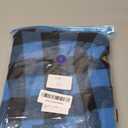 ASENKU Dog Winter Coat, Fleece Doggie Jacket Plaid Reversible Vest Waterproof Windproof Cold Weather Clothes for Small Medium Large Dogs (L, Blue)