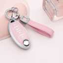 2 x 1797 4 Button Key Fob Cover for Nissan Pink Cute Bling Key Chain Case Shell Altima Rogue Sentra Murano Pathfinder Armada Accessories TPU