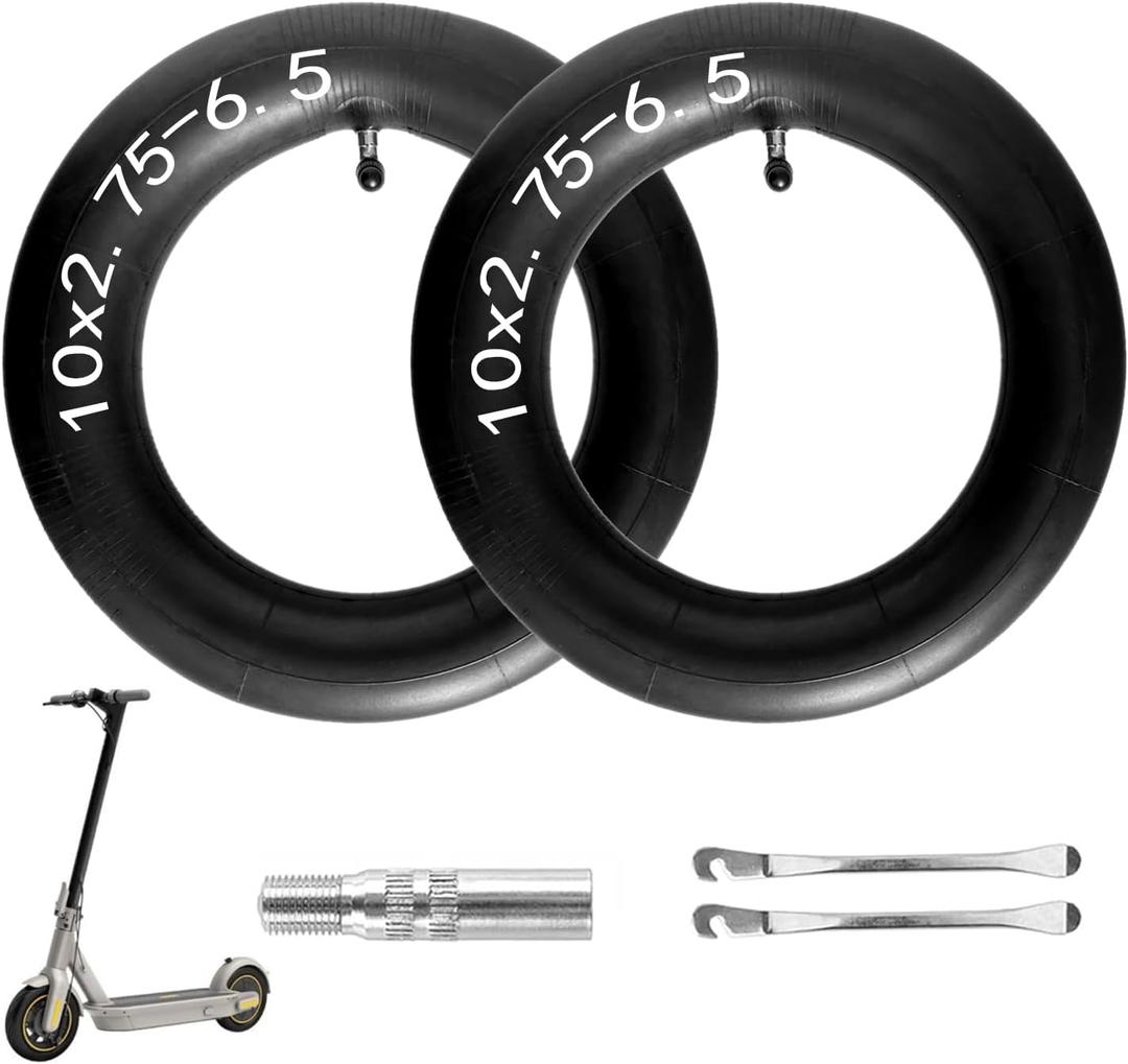 10x2.75-6.5 scooter tire tube, 70/65-6.5 Inner Tube, 10 inch Tires Replacement, for Speedway 5 Dualtron 3 Hover-1 Alpha gotrax G4 scooter [Thickened] [Valve Extension] [Tire Levers] (Tire Tube*2)