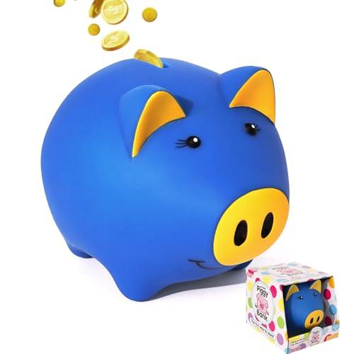 Glow in The Dark Piggy Bank for Kids, Unbreakable Plastic Money Savings Box, Cute Coin Bank for Toddlers Boys Girls Birthday Gift