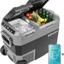 EUHOMY 12 Volt Refrigerator with Ice Maker, 48QT(45L) Electric Cooler Usable Battery Dual Zone, Car Refrigerator APP Control, 12V Fridge 12/24V DC 100-240V AC for Camping, Travel, Outdoor, Home