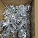 54 Pcs Disco Ball Hanging Decor - Mini Silver Mirror Ball Cake Topper for 74s Themed Party, Wedding, Christmas Supplies (321.2 In, 172 In, 43.2 In, 15.9 In)