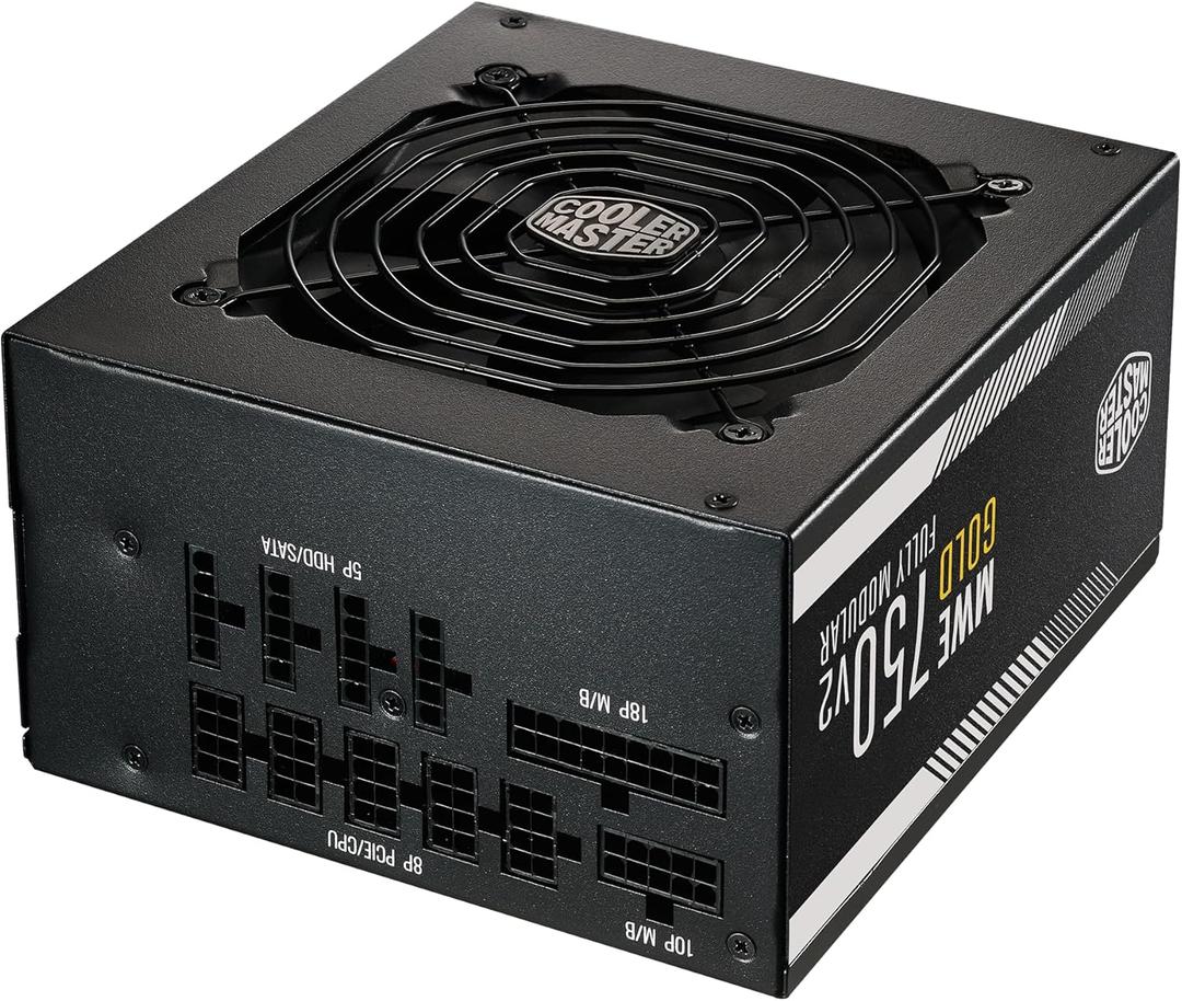 Cooler Master MWE Gold 750 V2 Full Modular, 750W, 80+ Gold Efficiency, GPU Support RTX 4070 Super, 2 EPS Connectors, 120mm HDB Fan, Semi-fanless, 5-Year