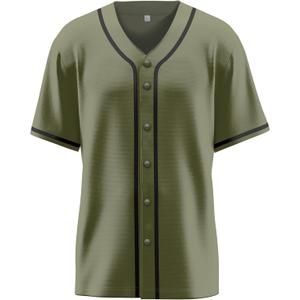 Baseball Jersey for Men,Blank Baseball Jerseys Shirts Short Sleeve Hip Hop Sports Casual Button-Down Uniforms (Green, S)