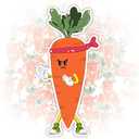 2 x 3Pcs Karate? Carrot-E Sticker Gifts Cute Carrot Sticker Carrote Vegetable Veggie Lovers Gift Funny Karate Waterproof Stickers Carrot Vinyl Decal for Laptop Water Bottle Toolbox Phone Case Cars 3"