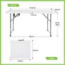 PayLessHere | 4FT Folding Table | White | Portable Plastic Table