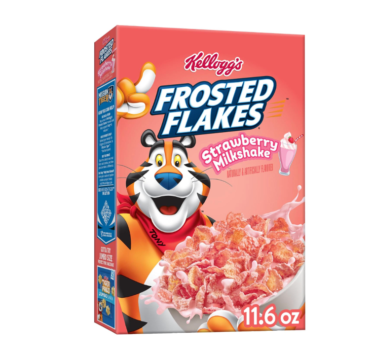 Kellogg's Frosted Flakes Strawberry Milkshake, BB June 11, 2026