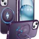 HuwaiH 360 Rotatable Magnetic Ring Stand for iPhone 15 Case, Compatible with MagSafe, Military-Grade Shockproof, Anti-Scratch Matte Translucent Phone Case for iPhone 15(Purple)