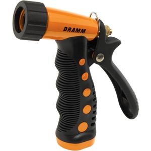 Dramm ColorStorm Premium Pistol Spray Nozzle  Heavy-Duty Adjustable Garden Hose Sprayer with Ergonomic Grip & Variable Water Patterns for Garden, Car, Deck, and Outdoor Cleaning  Orange (No Size (Single))