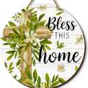 Spring Wooden Wreaths for Front Door Easter Butterfly Welcome Sign Summer Birds Flowers Decor Jesus Spring Decorations for Home Party