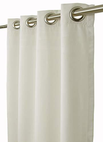 Outdoor/Indoor Sunbrella Curtain 108 inch x 50 inch with 8 Stainless Steel Grommets Canvas Canvas Off White
