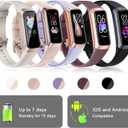 Fitness Tracker, Activity Trackers with 24/7 Heart Rate, Blood Oxygen Blood Pressure Sleep Monitor, Step Counter with 1.1" AMOLED Touch Color Screen, Calorie Pedometer Health Smart Watch for Women Men