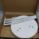 Small Round Side Table for Living Room with Storage Basket Small Space Saving End Table 3-Tier Nightstand Couch Corner Stand Bedroom, Garden and More 24in Tall Matte White (11.81" Dia)