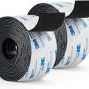 Hook and Loop Tape 2" x 12ft, Self Adhesive Strips with Strong 9448A Backing, Interlocking Nylon Fabric Fastener for Floor Mats, Tools, Signboards, Garage, Office Black